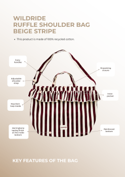 Preview: Ruffle Shoulder Bag Bordeaux Stripe